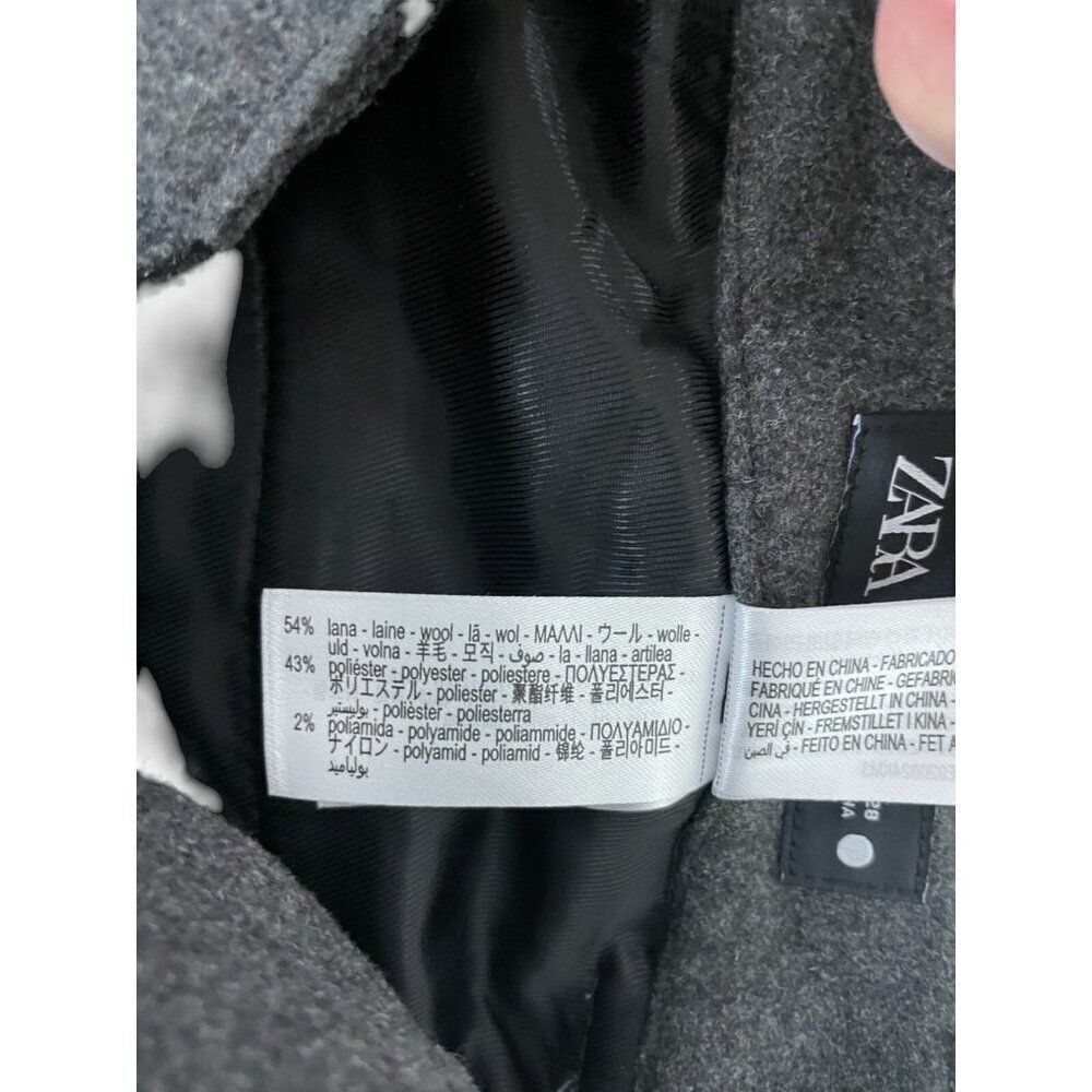 Zara Womens Dress Pants M Gray Wool Blend Straight Leg Trousers 3736/259 NWT - Picture 11 of 16